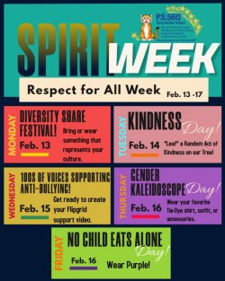 Respect for All - Spirit Week Itinerary